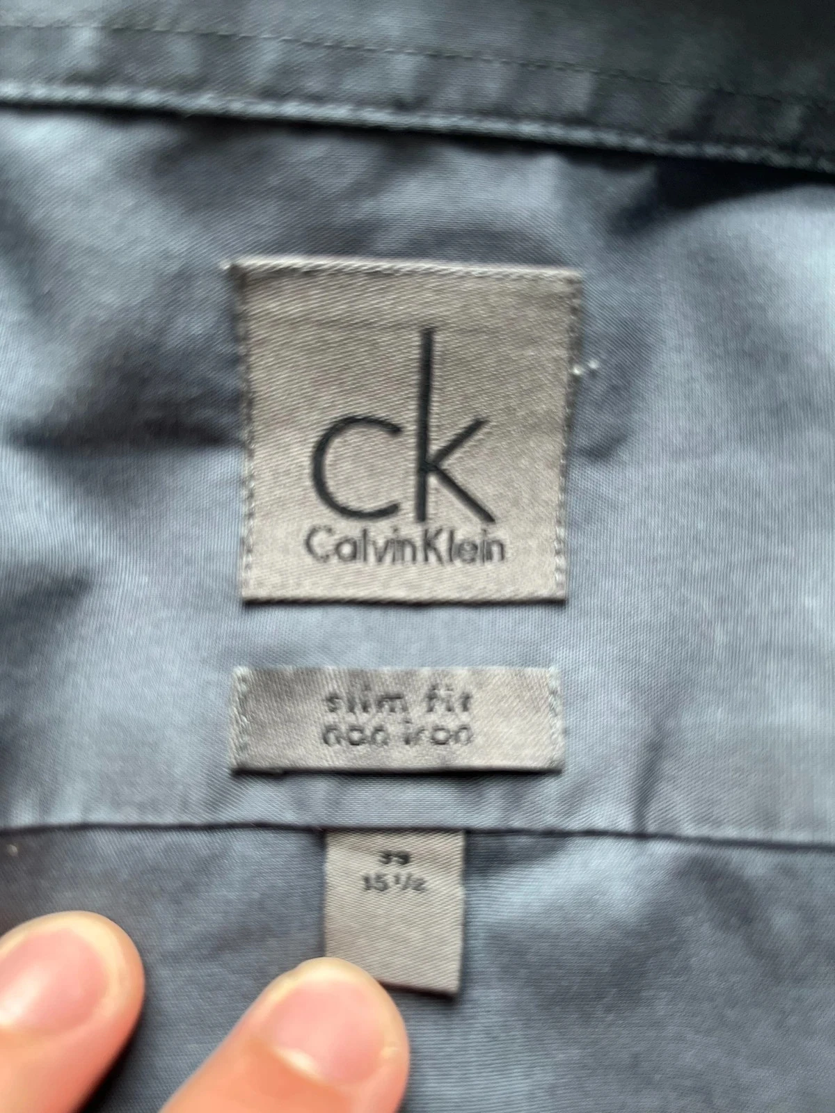 Men's gray Calvin Klein shirt size 39 satisfactory condition – photo 3